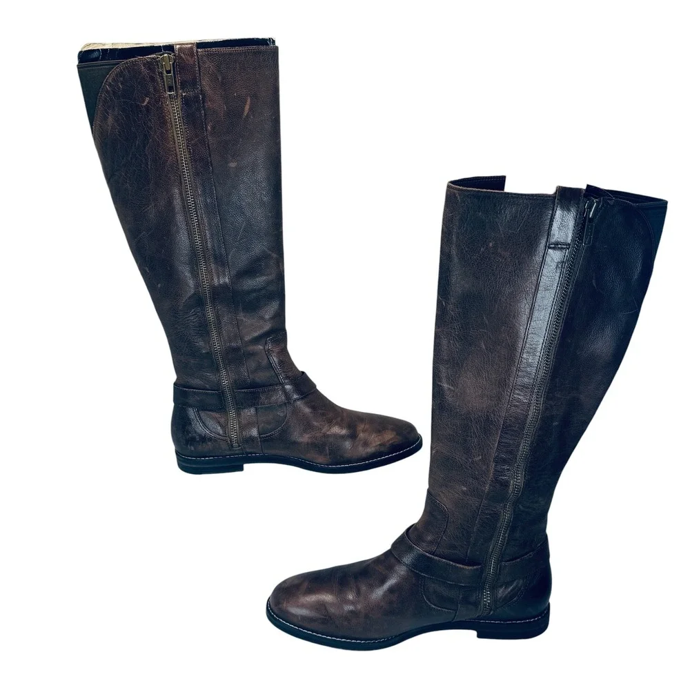 Cole Haan Nike Air‎ Riding Boots Women's 7.5B Brown Leather Equestrian Chic